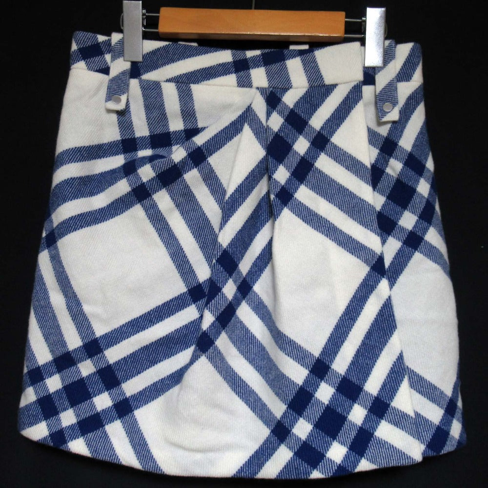 Burberry Check Wool Pleated Skirt