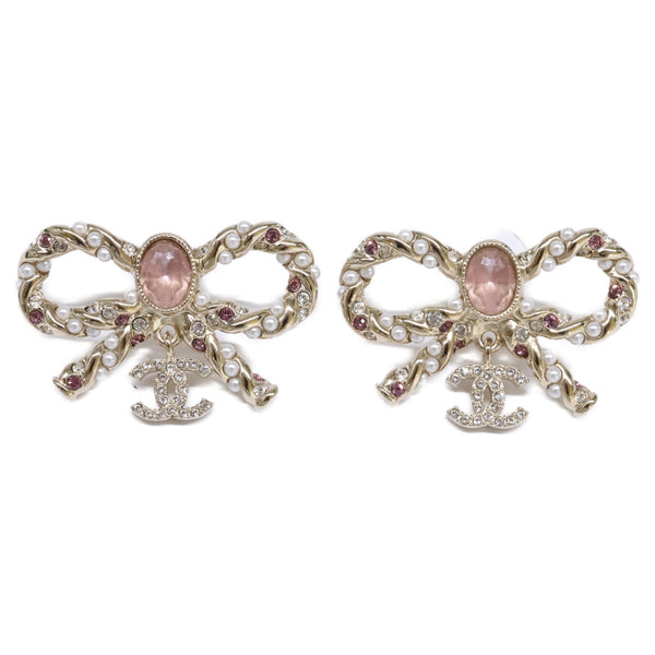 Chanel Ribbon Motif Coco Mark Earrings