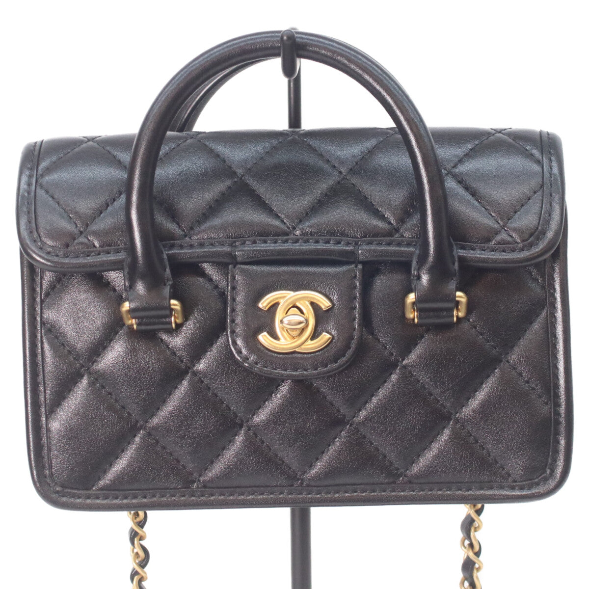 Chanel Matelasse Lambskin 2way Mini Flap Chain Handle Bag