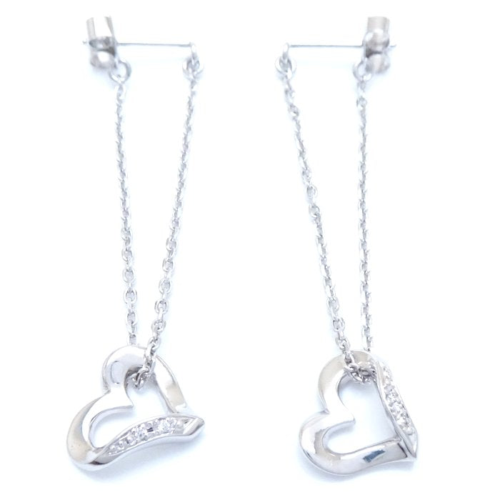 Star Jewelry Heart Earrings Diamond K18WG White Gold