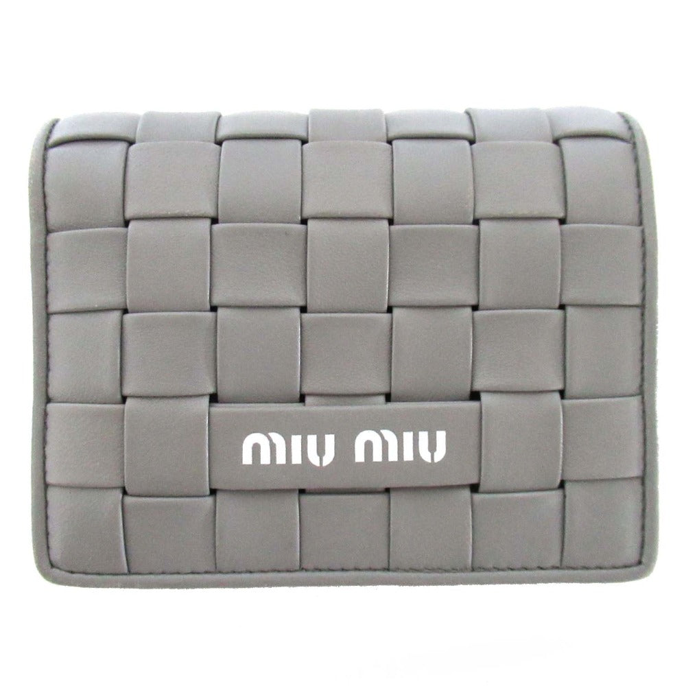 Miu Miu INTRECCIO Leather Compact Wallet