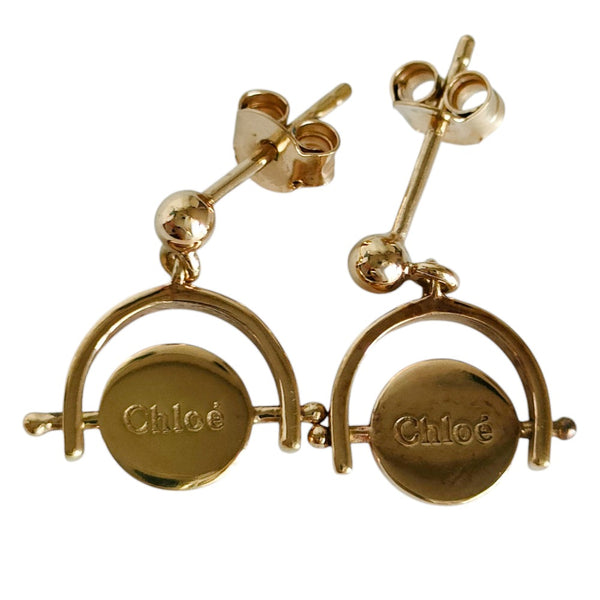 Chloe Logo Circle Stud Earrings