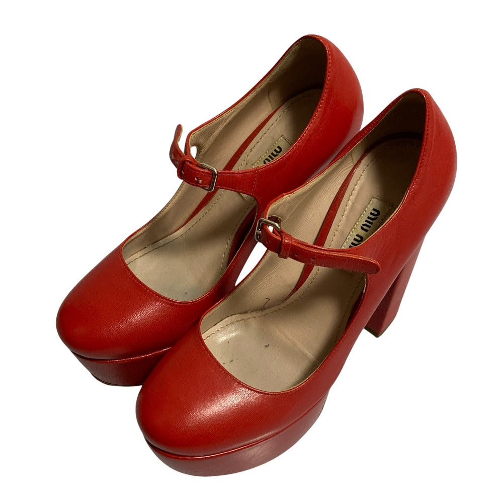 Miu Miu Chunky Heel Mary Jane Pumps