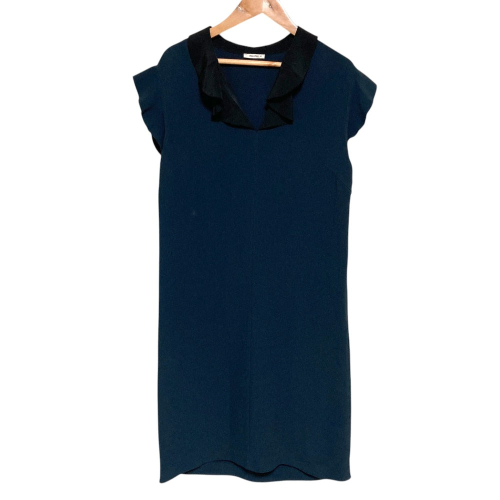 MiuMiu Ruffle Collar French Sleeve Mini Dress