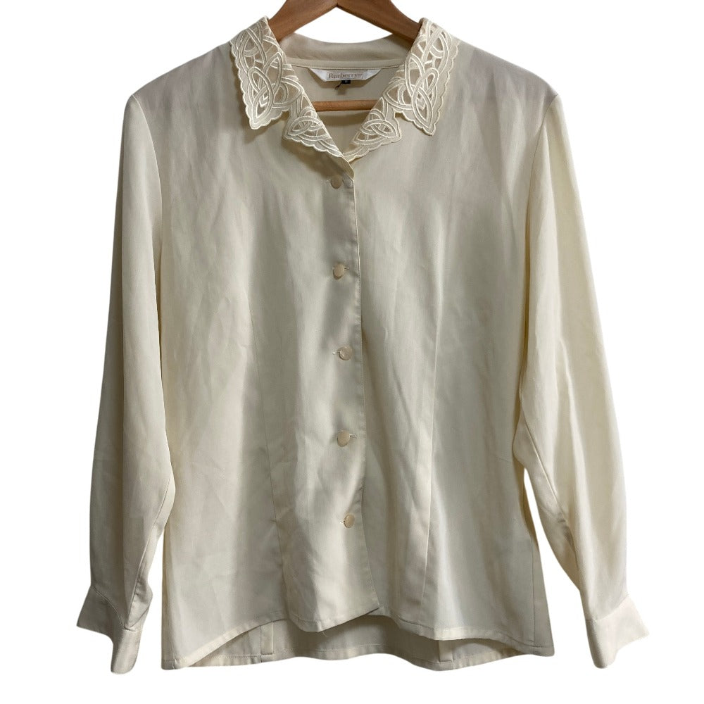 Burberrys Lace Collar Cotton Blouse