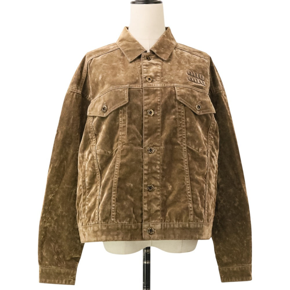 Miu Miu Flocked Chambray Jacket