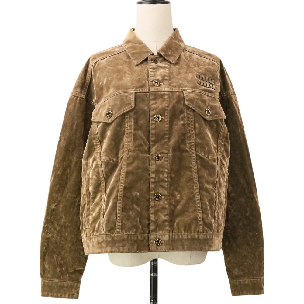 Miu Miu Flocked Chambray Jacket