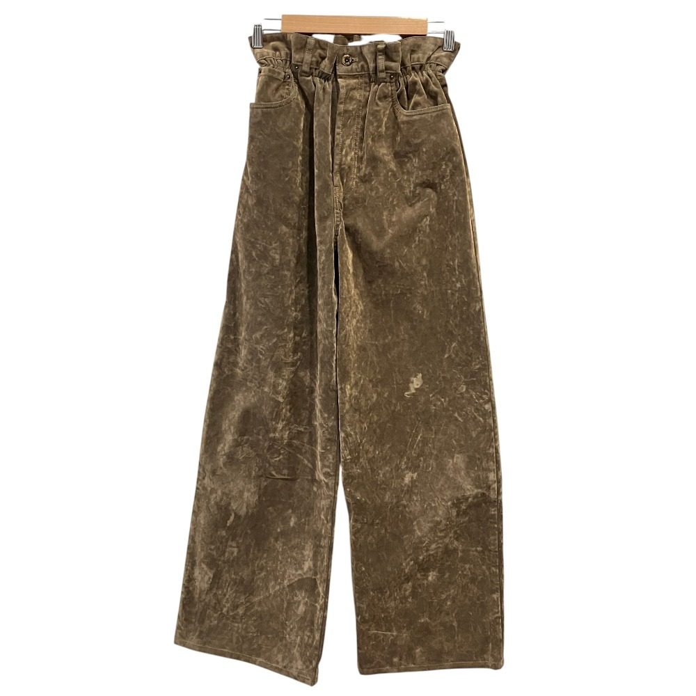 Miu Miu Flocked Wide Leg Chambray Pants