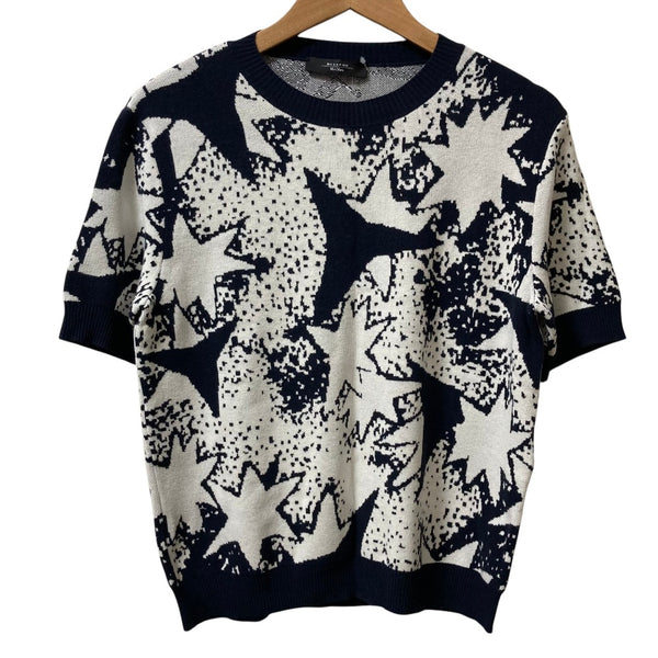 Weekend Max Mara Jacquard Short Sleeve Knit Top