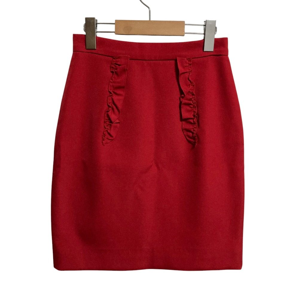 Miu Miu Stretch Ruffle Pencil Skirt