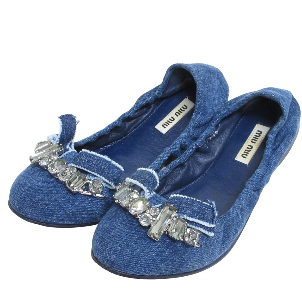 Miu Miu Denim Ballet Flats