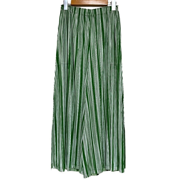 Issey Miyake Stripe Pleated Wide Pants