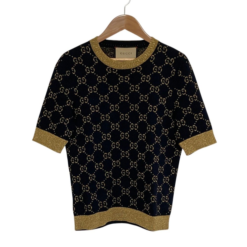 Gucci GG Cotton Lame Short Sleeve Knit