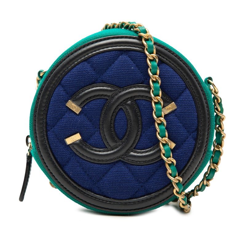 Chanel CC Filigree Cotton Lambskin Shoulder Bag