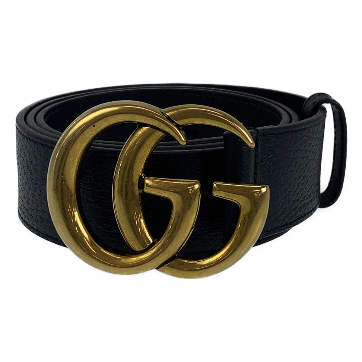 Gucci GG Marmont Leather Belt Black Gold