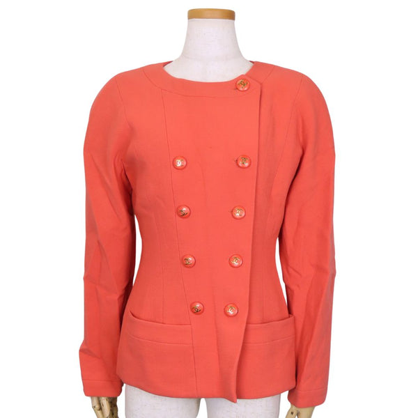 Chanel Wool Silk Collarless Jacket