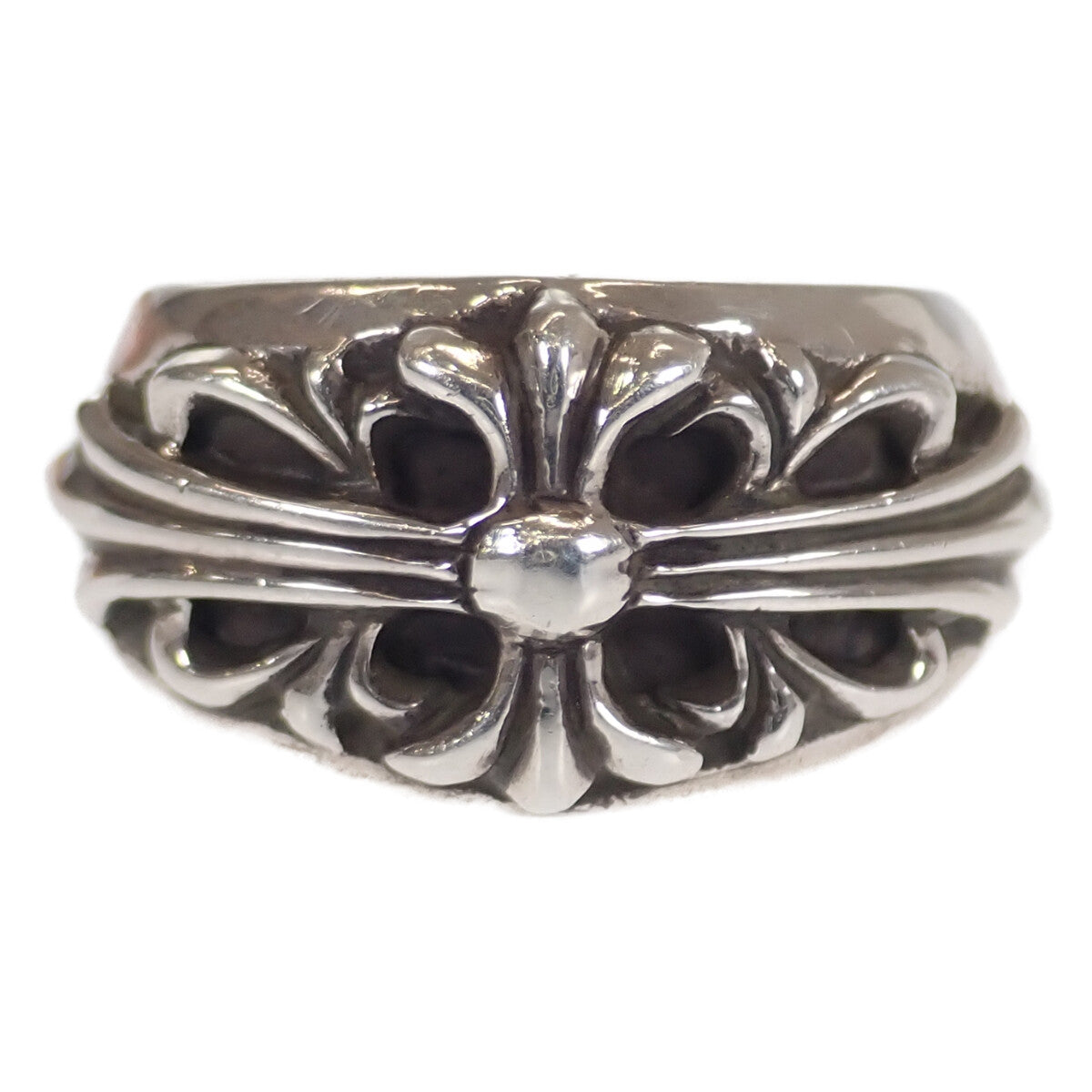 Silver Floral Cross Ring 2356-304-0500-9110