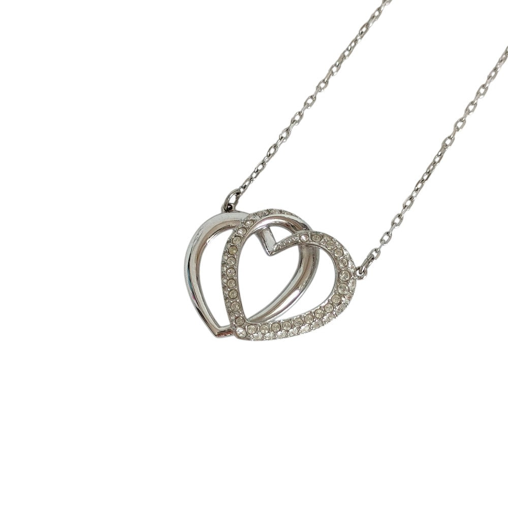 Swarovski Pave Dear Double Heart Pendant Necklace