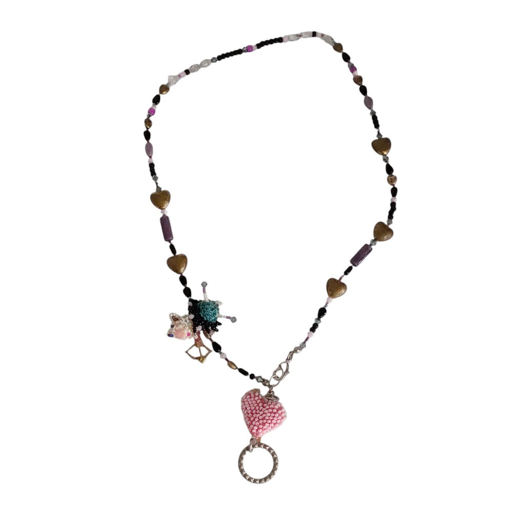 Olleborebla Pig Heart Charm Necklace