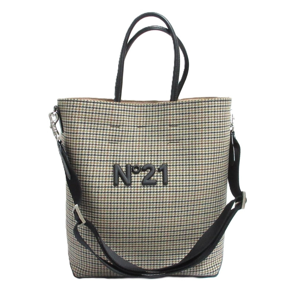 N21 Check 2way Shoulder Tote Bag