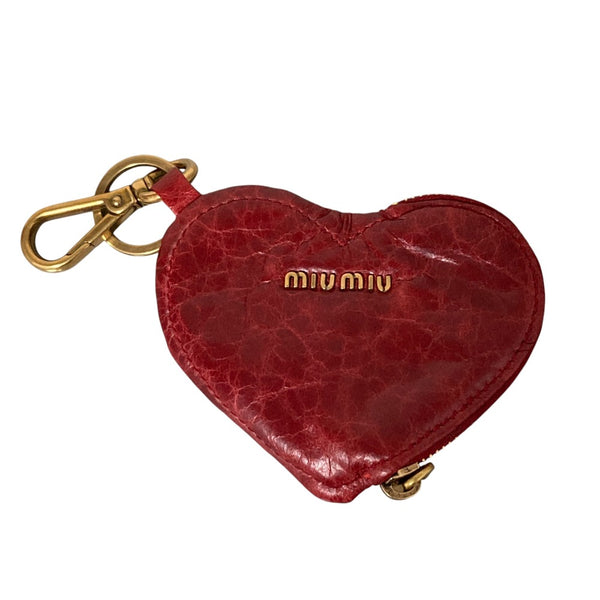 Miu Miu Leather Heart Coin Case