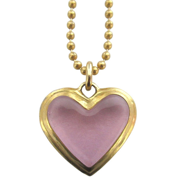 COACH Heart Stone Long Necklace Pendant
