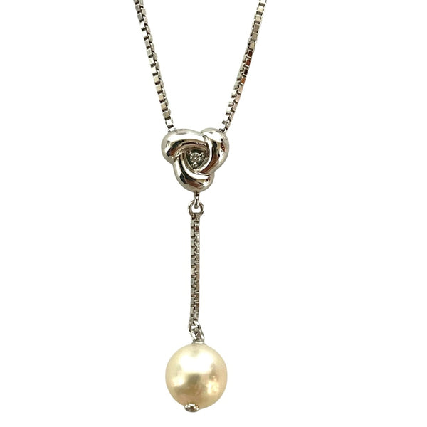 TASAKI NOEVIR Collaboration 925 Silver Pearl Diamond Necklace