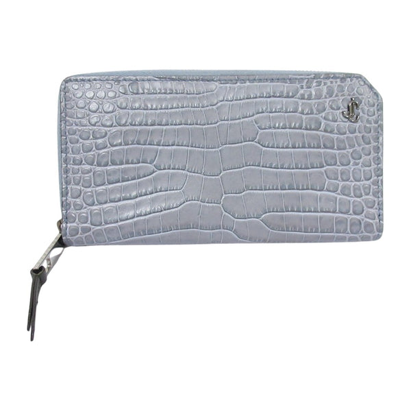 JIMMY CHOO Croc Embossed Long Zipped Wallet