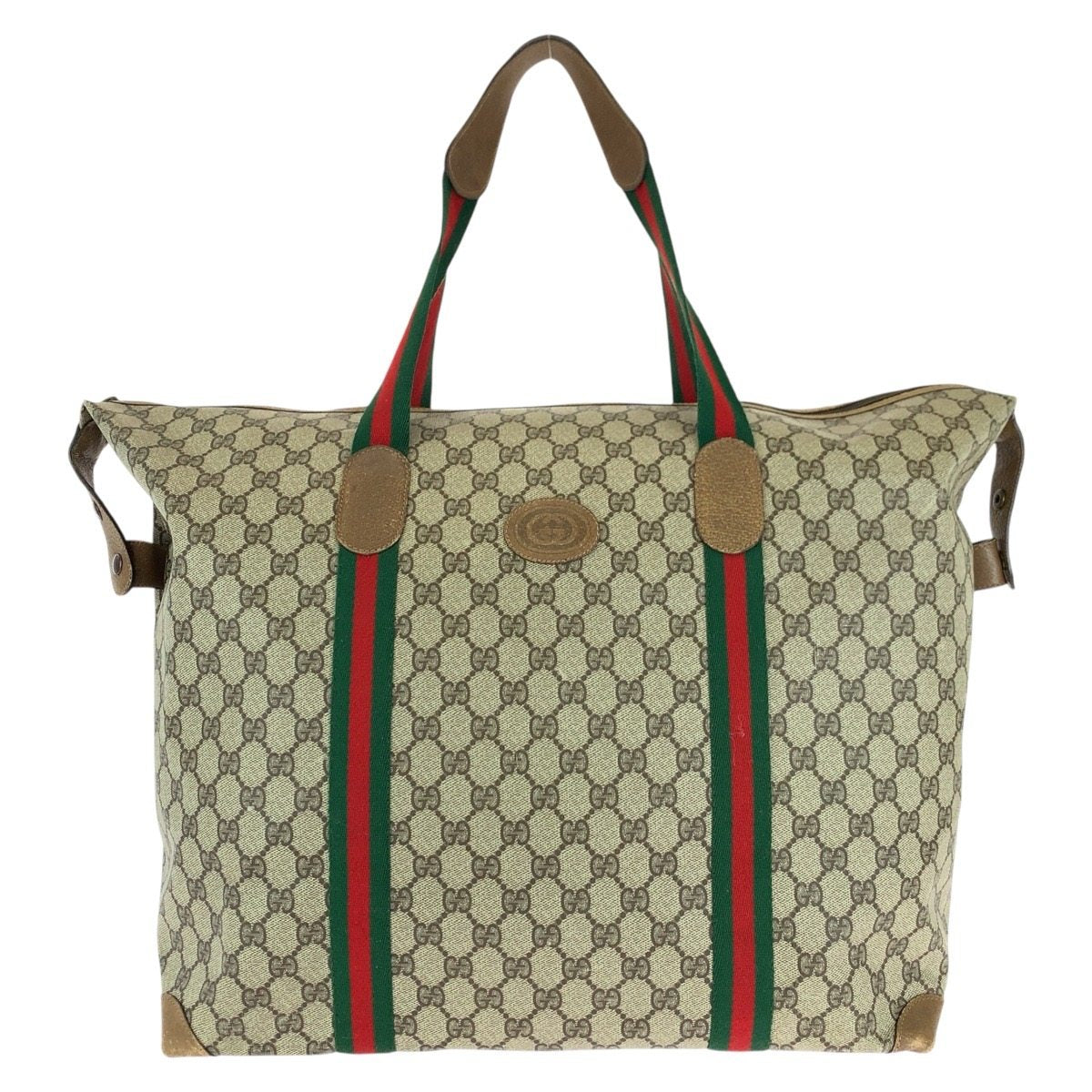 Gucci GG Supreme Canvas Leather Boston Bag