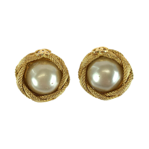 Chanel Coco Mark Pearl Earrings