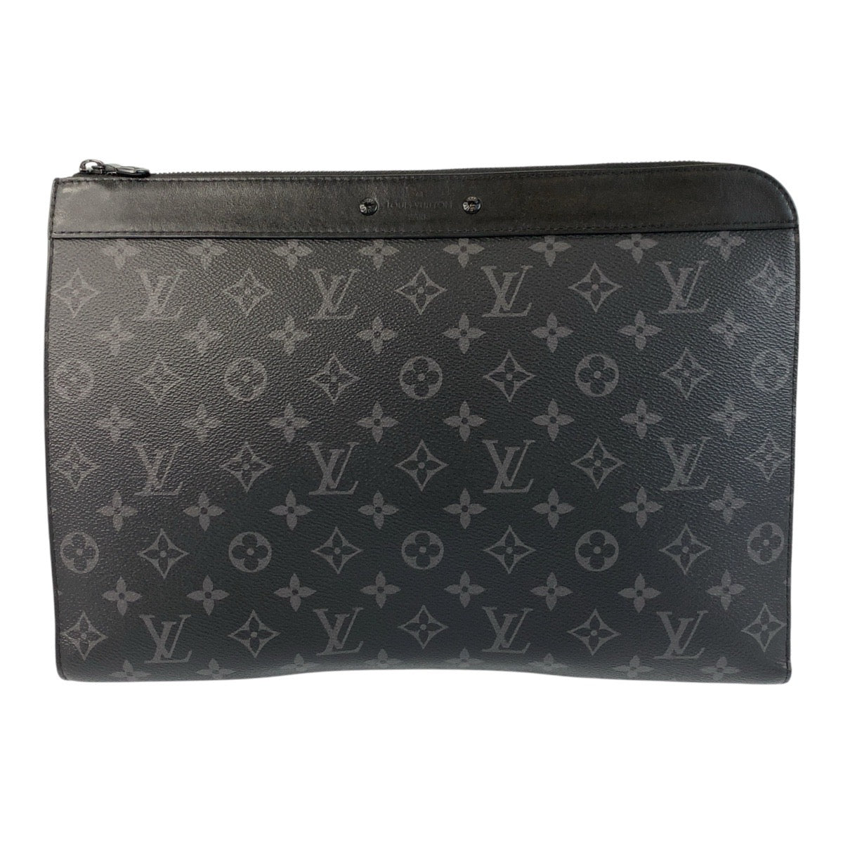 Louis Vuitton Pochette Jour Monogram Eclipse PVC Leather Clutch Bag