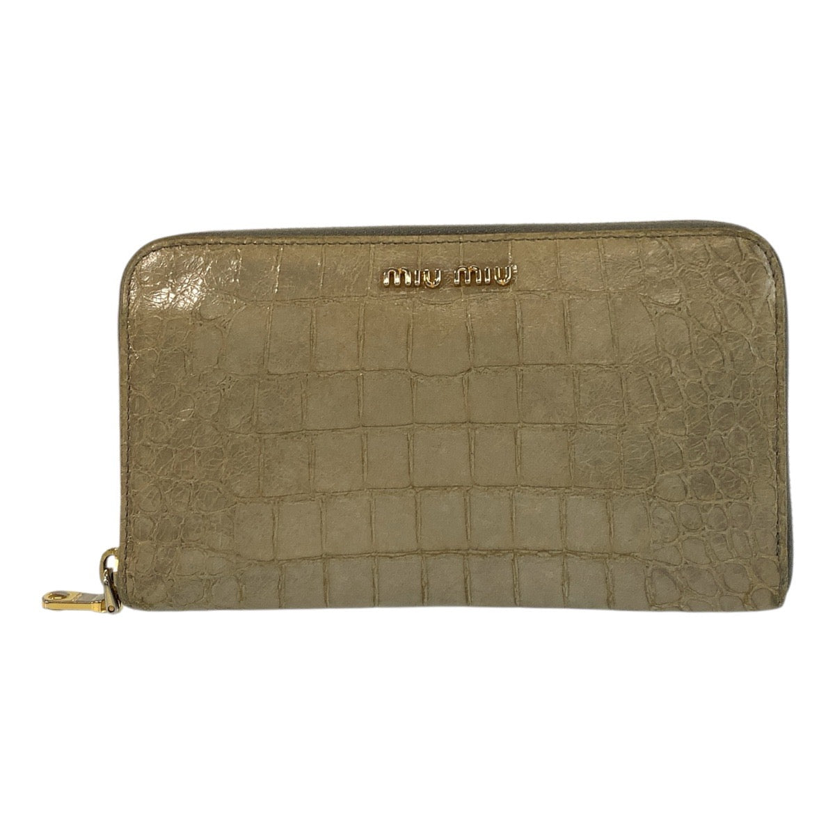 MIUMIU Embossed Leather Long Wallet