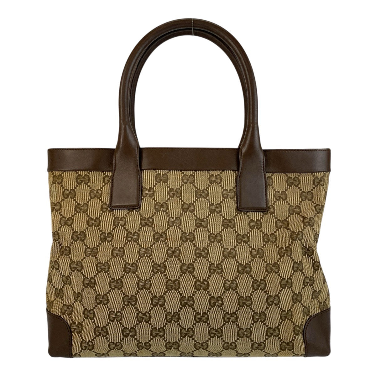 Gucci GG Canvas Leather Tote Bag