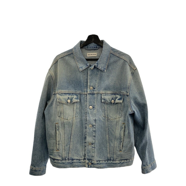 Balenciaga Back Logo Cotton Polyester Denim Jacket