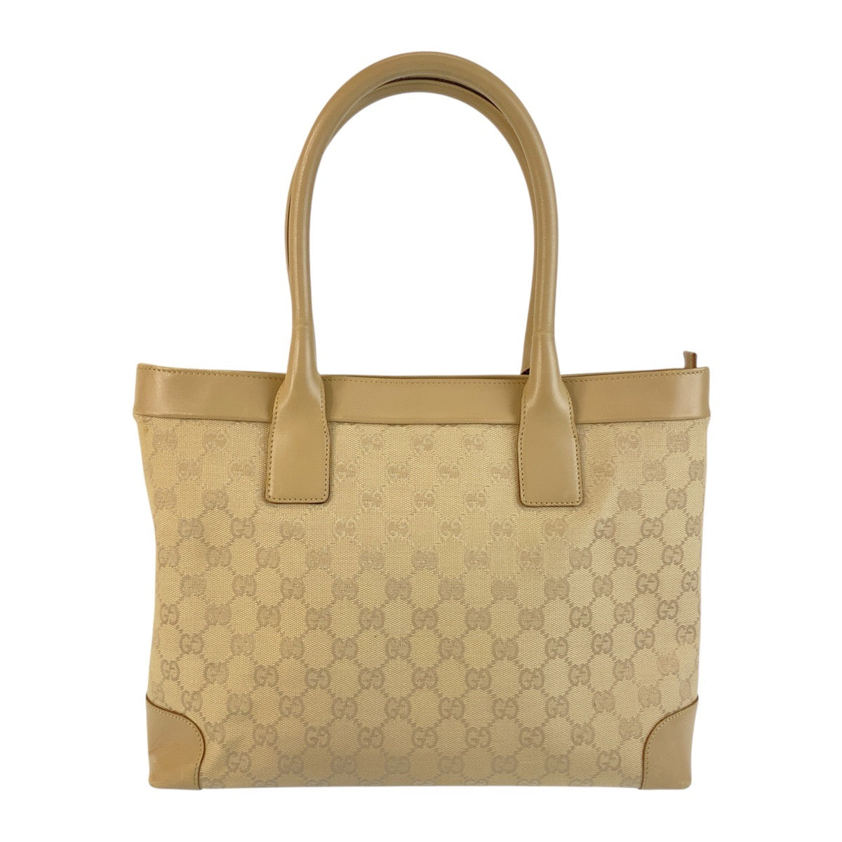 Gucci GG Canvas Leather Tote Bag