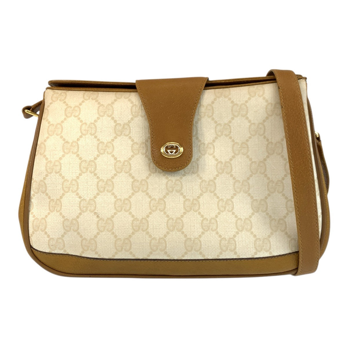 Gucci GG Supreme Canvas Leather Shoulder Bag