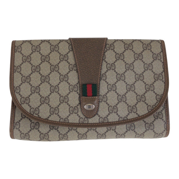 Gucci GG Supreme Leather Clutch Bag