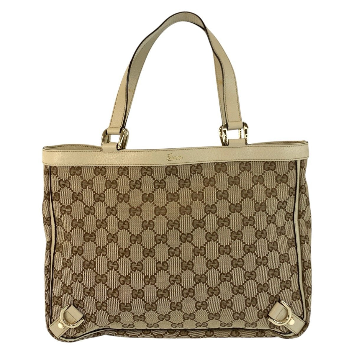 Gucci GG Canvas Leather Tote Bag