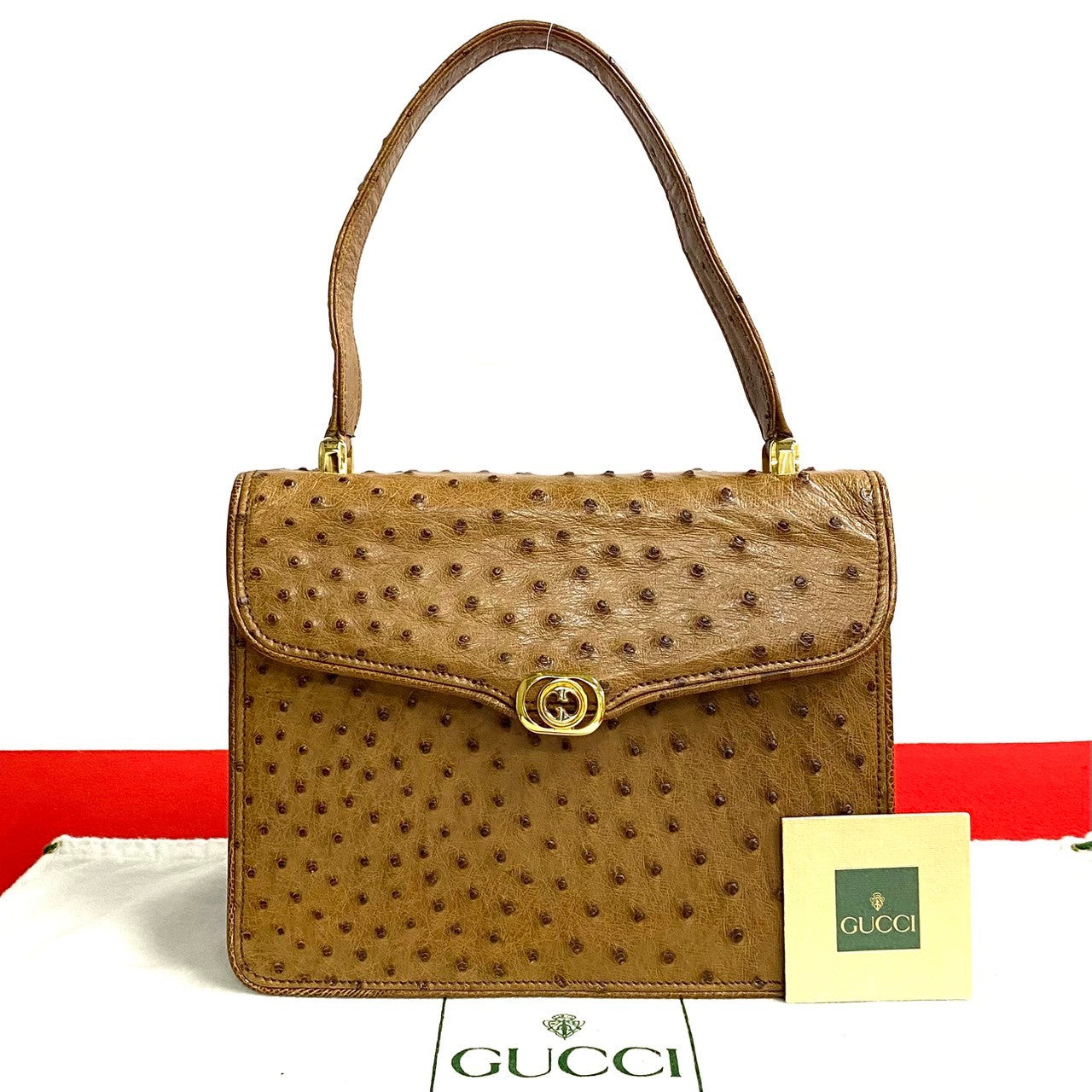 Gucci Old Gucci Ostrich Handbag