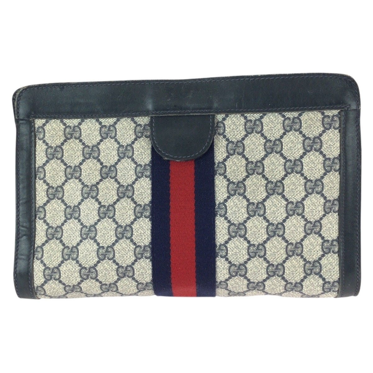 Gucci GG Supreme Canvas Leather Clutch Bag