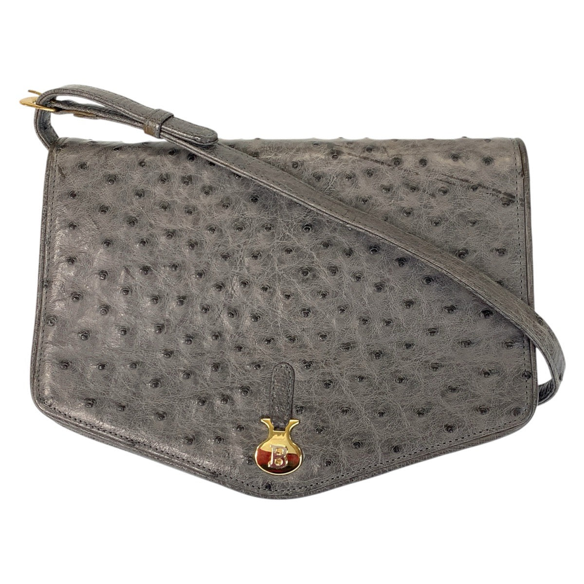 Bally Ostrich Leather Shoulder Bag