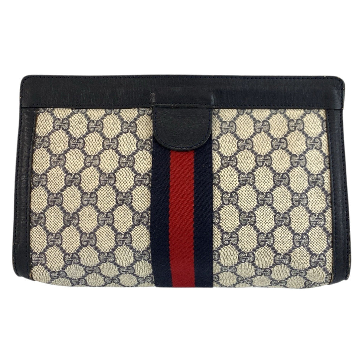 Gucci GG Supreme Canvas Leather Clutch Bag