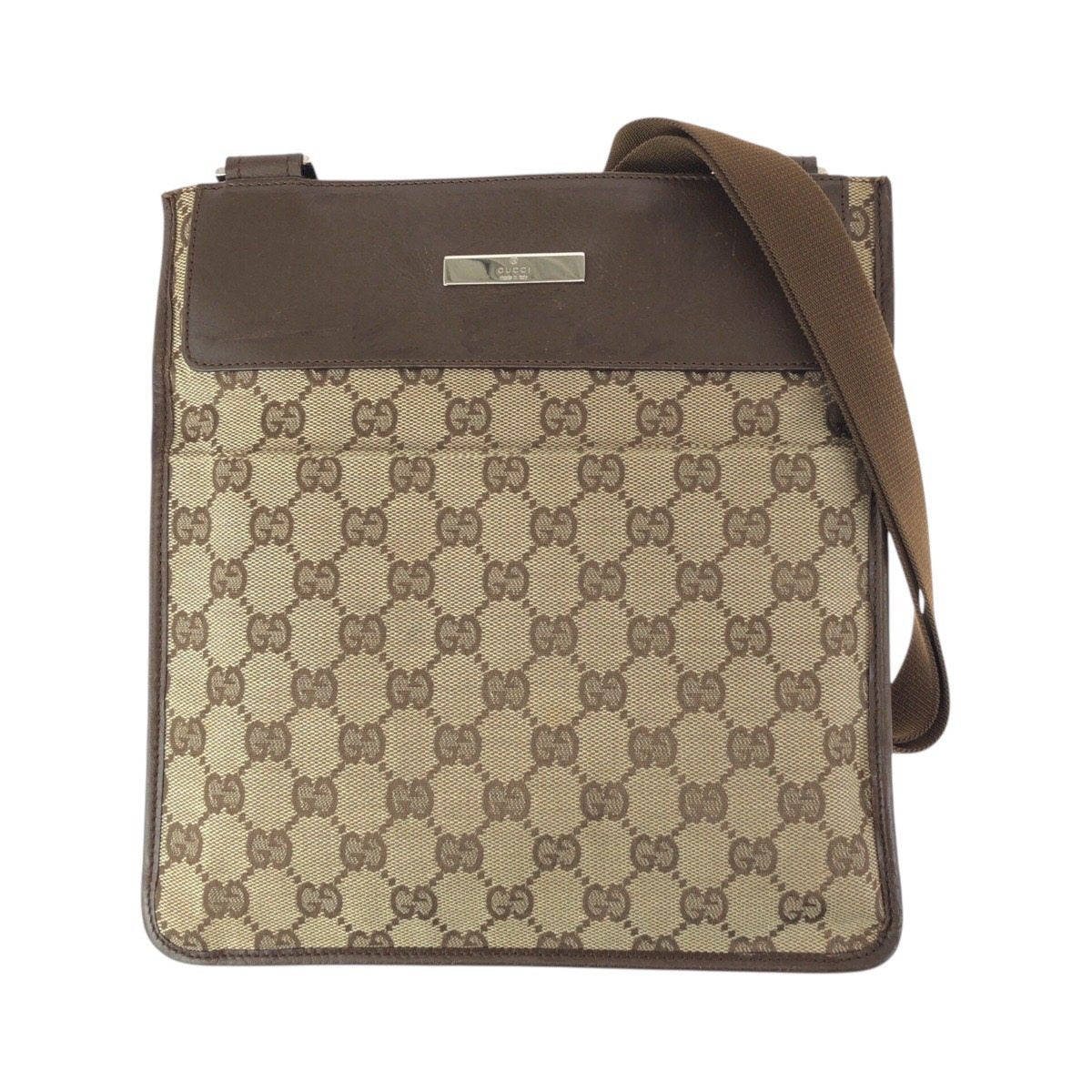 Gucci GG Canvas Leather Shoulder Bag