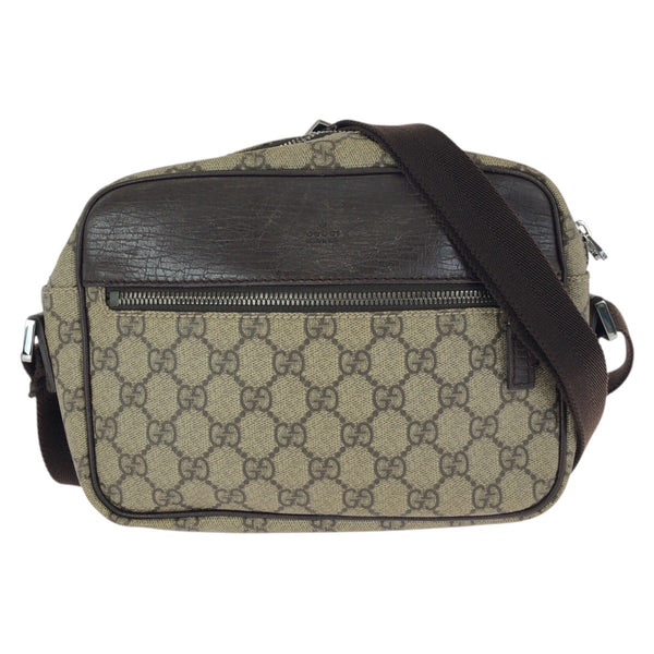 Gucci GG Supreme Canvas Leather Shoulder Bag