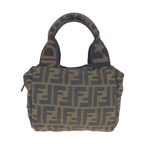 Fendi Zucca Canvas Leather Handbag