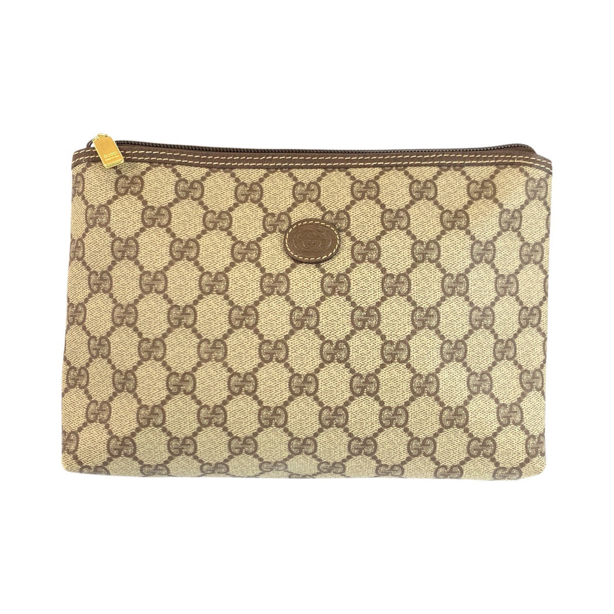 Gucci GG Supreme Canvas Leather Clutch Bag