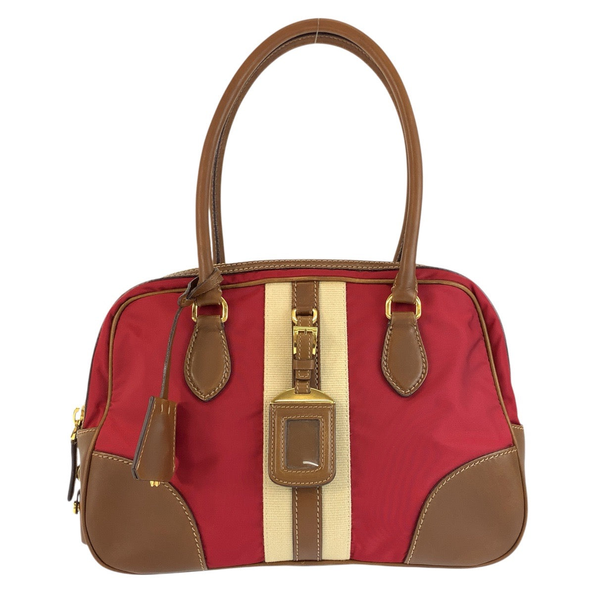 Prada Canvas Leather Handbag