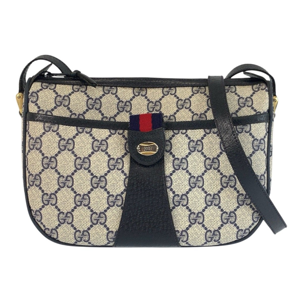 Gucci GG Supreme Canvas Leather Shoulder Bag