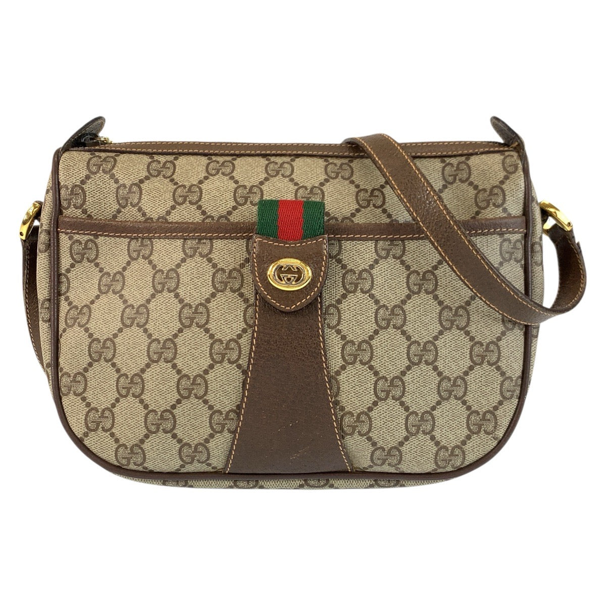 Gucci GG Supreme Canvas Leather Shoulder Bag