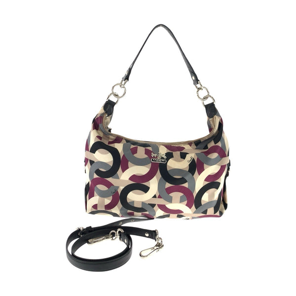 COACH Op Art Nylon Leather Shoulder Bag